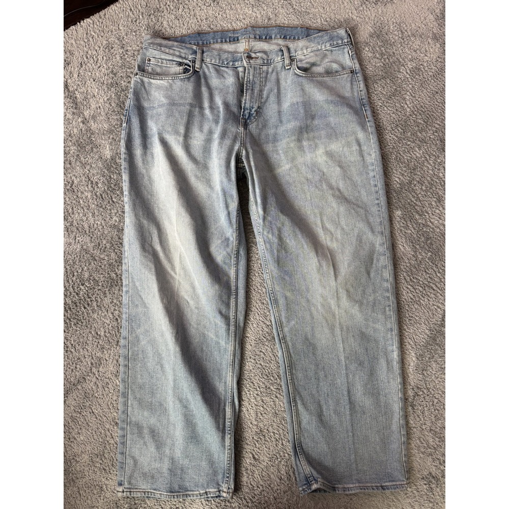 Old Navy Mens Loose Fit Jeans 40x32 Light Wash Stretch Denim